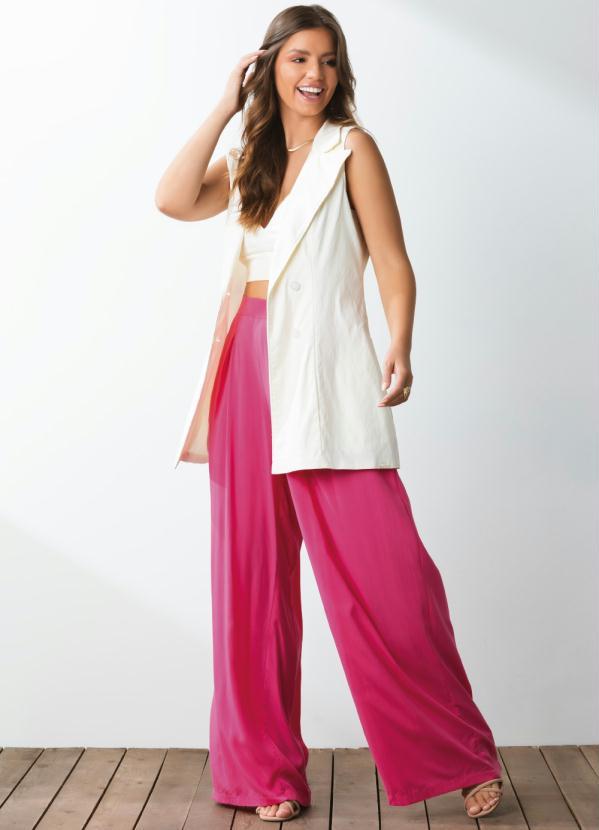 Quintess - Colete Off White Alongado com Bolsos 6