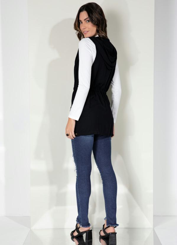 Quintess - Colete Preto Alongado com Cintura Ajustável 4