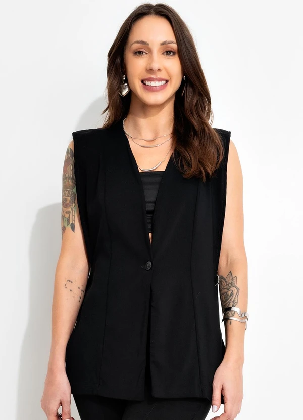 Colete Preto em Bengaline Bimini