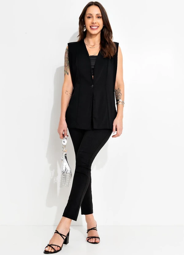 Bimini - Colete Preto em Bengaline 3