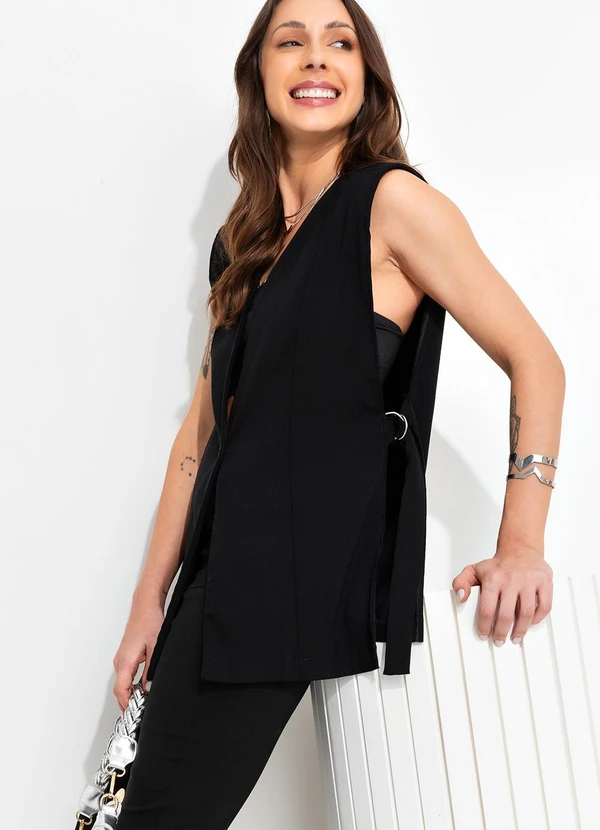 Bimini - Colete Preto em Bengaline 7