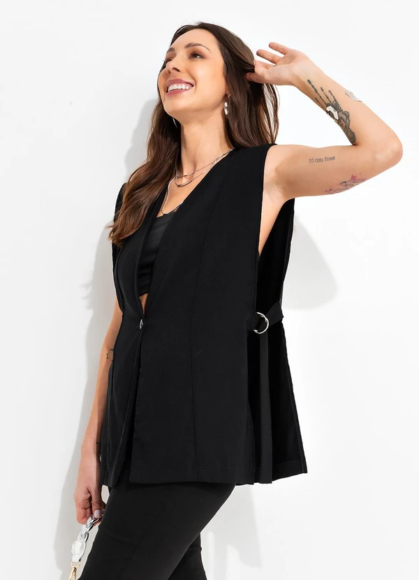 Bimini - Colete Preto em Bengaline 8