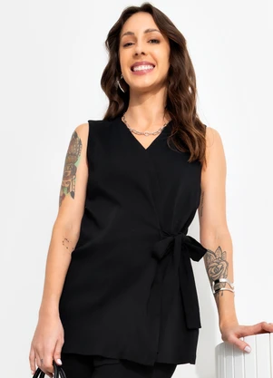 Bimini - Colete Preto em Bengaline - BIMINI