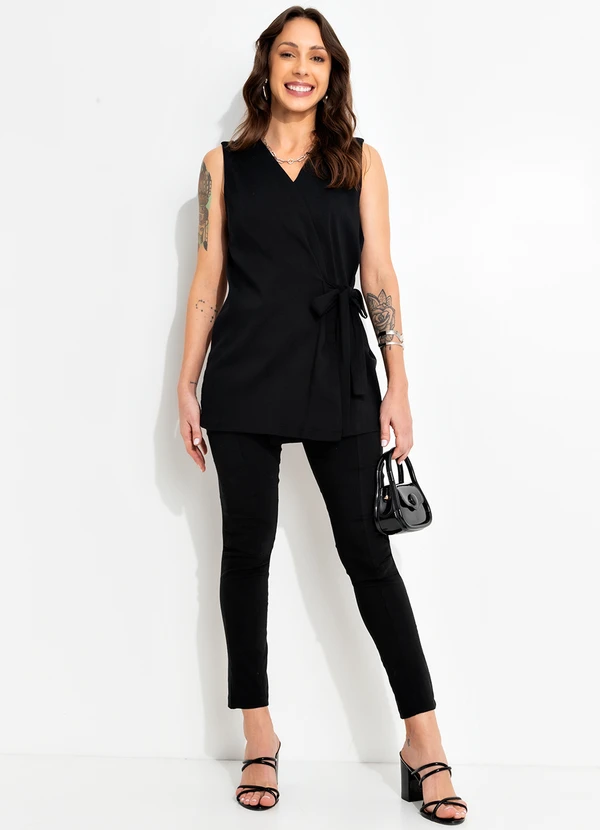 Bimini - Colete Preto em Bengaline 6