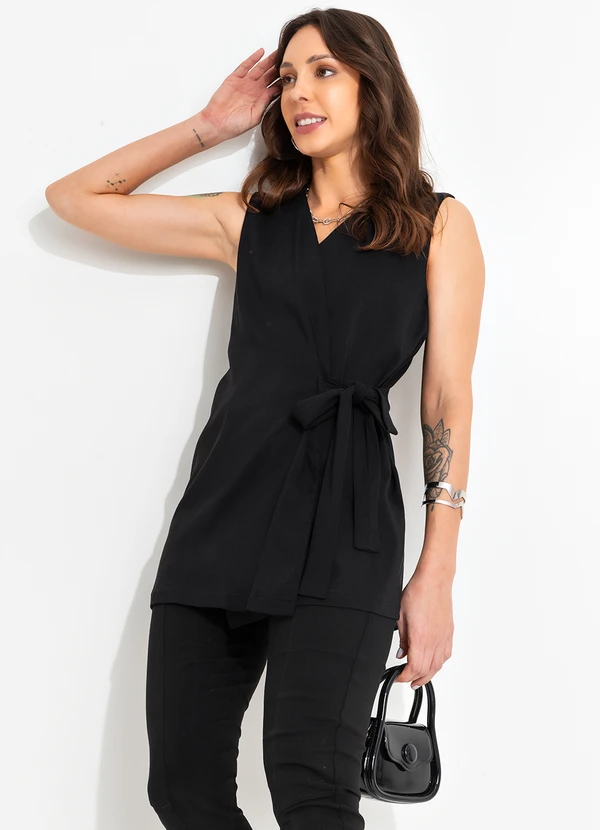 Bimini - Colete Preto em Bengaline 7