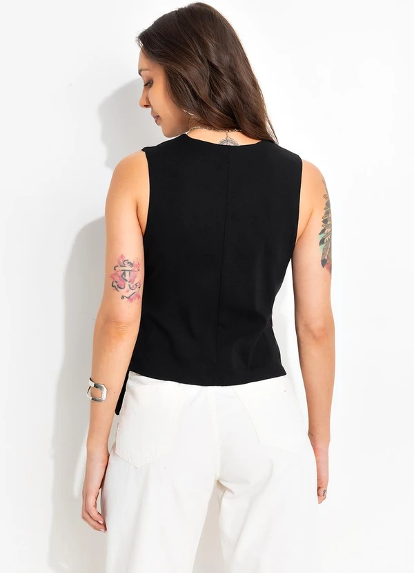 Bimini - Colete Preto em Bengaline 4