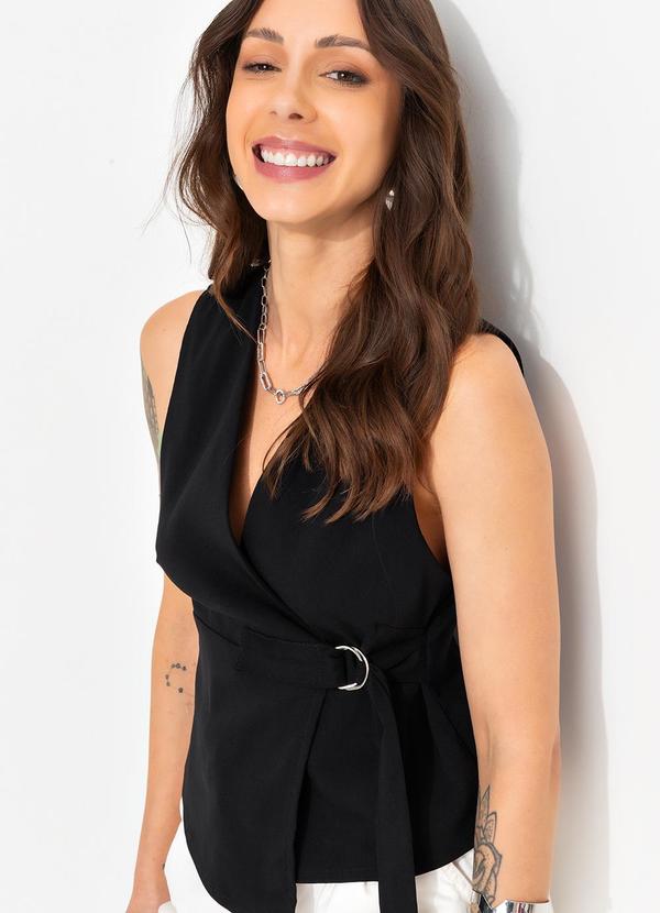 Bimini - Colete Preto em Bengaline 6