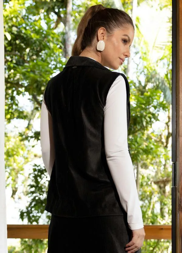 Quintess - Colete Preto em Veludo 2