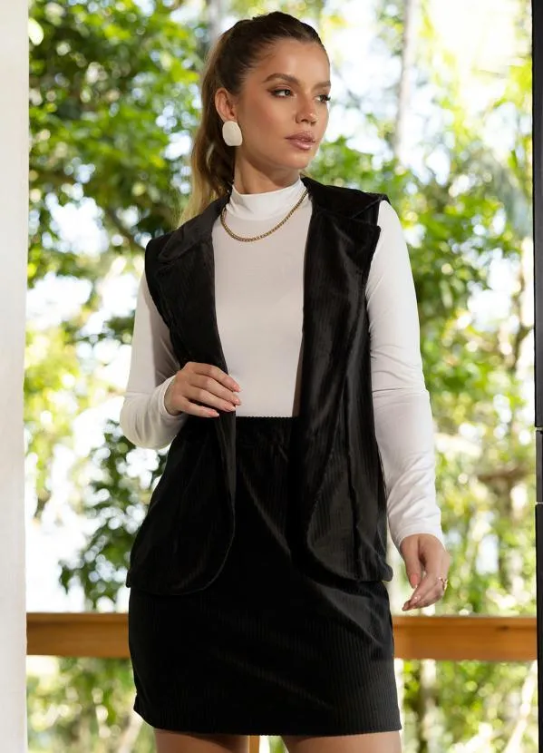 Quintess - Colete Preto em Veludo 3