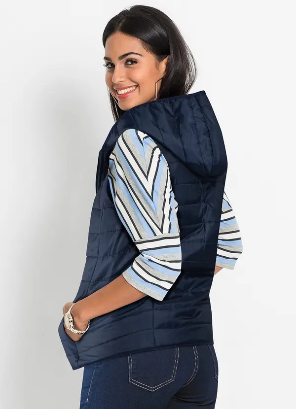 bonprix - Colete Puff Azul Marinho 2