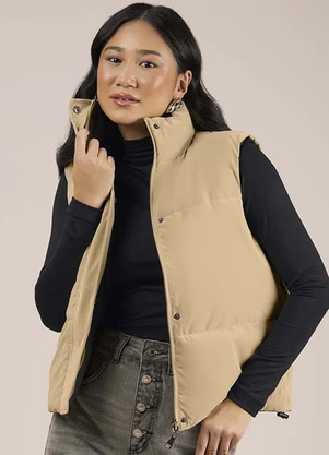 Angel - Colete Puffer Bege - ANGEL