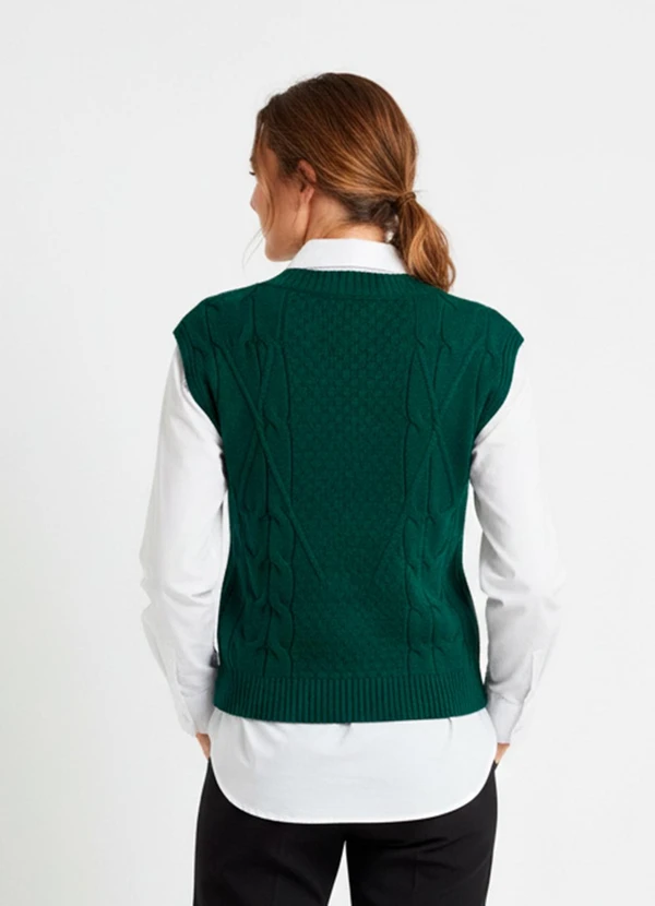 Quintess - Colete Verde Escuro em Tricot 2