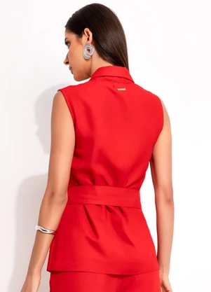 Colcci - Colete Viscolinho Vermelho - COLCCI