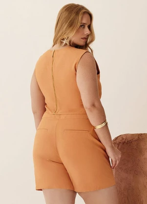 Elegance - Blusa e Shorts com Metal Dourado Laranja Terroir - ELEGANCE