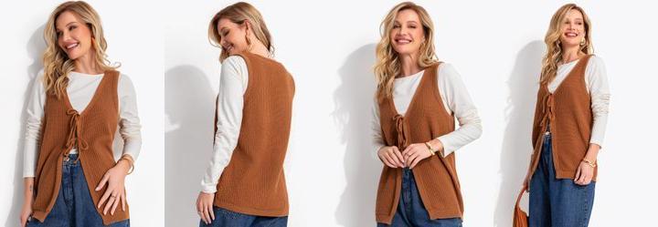 Blusa Marrom em Malha de Viscose
