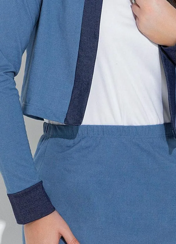 Rosalie - Conjunto Azul Claro Casaco Saia 3