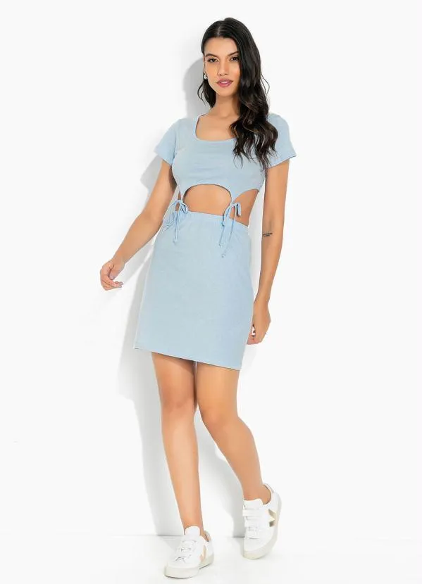 Moda Pop - Conjunto Azul Claro com Amarrações 4