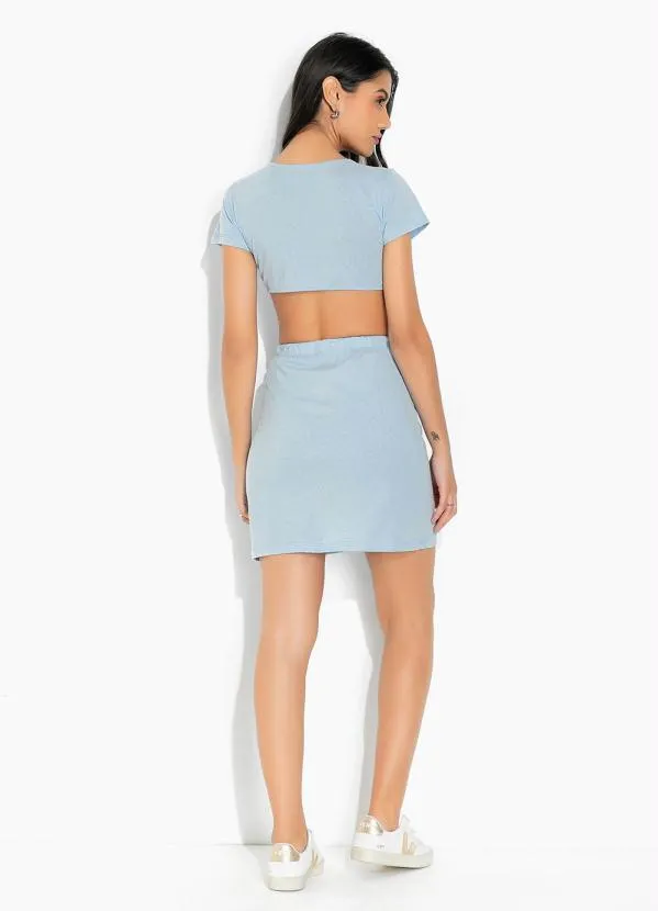 Moda Pop - Conjunto Azul Claro com Amarrações 5