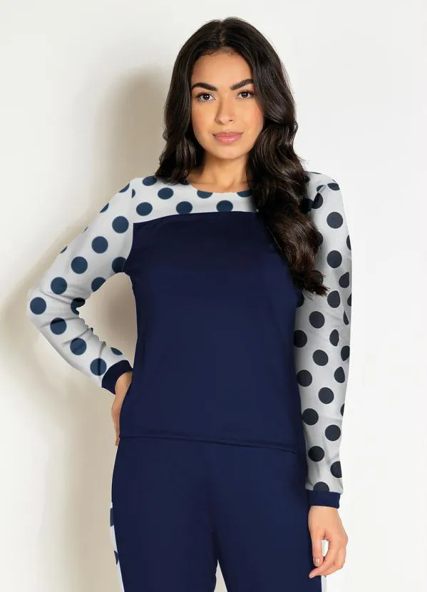 Moda Pop - Conjunto Azul com Blusa e Calça 3