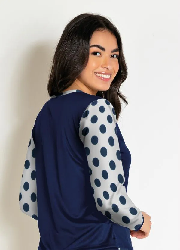 Moda Pop - Conjunto Azul com Blusa e Calça 4