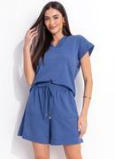 Conjunto Azul Jeans em Malha Crepe