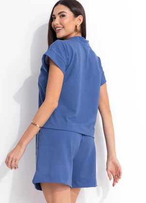 Quintess - Conjunto Azul Jeans em Malha Crepe - QUINTESS