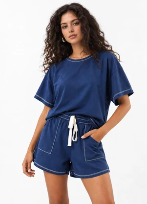 Quintess - Conjunto Azul Marinho em Malha Cotton - QUINTESS