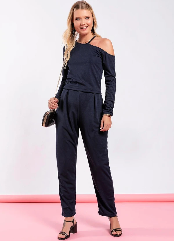 Conjunto Azul Marinho em Malha Moda Pop