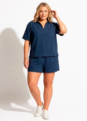 Quintess - Conjunto Azul Marinho em Tecido de Algodão - QUINTESS