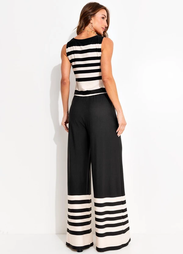 Quintess - Conjunto Barrado Listras em Malha de Viscose 5