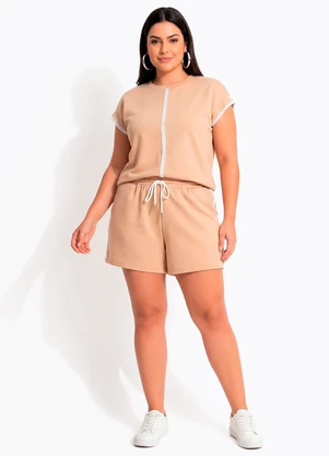 Quintess - Conjunto Bege em Moletinho de Viscose - QUINTESS