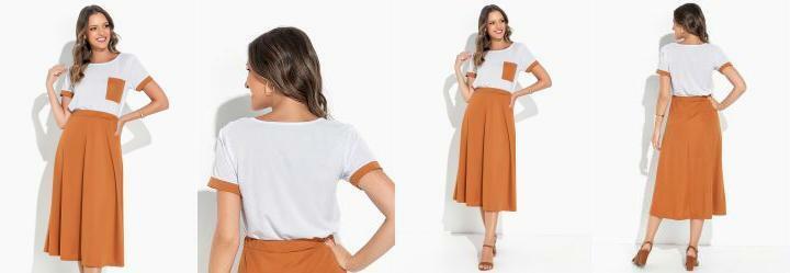 Conjunto Bicolor com Bolso