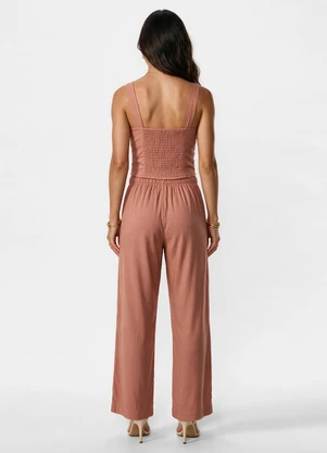 Dianna - Conjunto Blusa com Calça Feminina Marrom - DIANNA