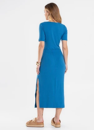 Rovitex - Conjunto Blusa com Saia Feminino Ribana Azul - ROVITEX