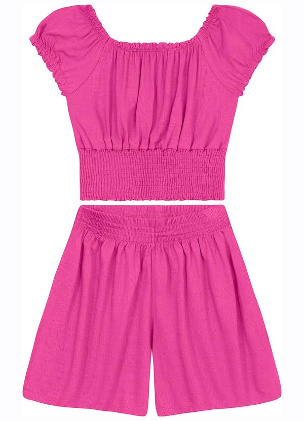 Minty - Conjunto Blusa com Shorts em Viscose Rosa 2