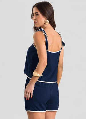 Dianna - Conjunto Blusa com Shorts Feminina Azul - DIANNA