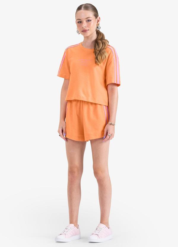 Minty - Conjunto Blusa com Shorts Moletinho Laranja 1
