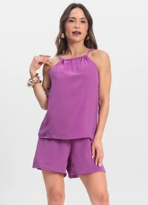 Infinita Cor - Conjunto Blusa com Shorts Roxo - INFINITA COR