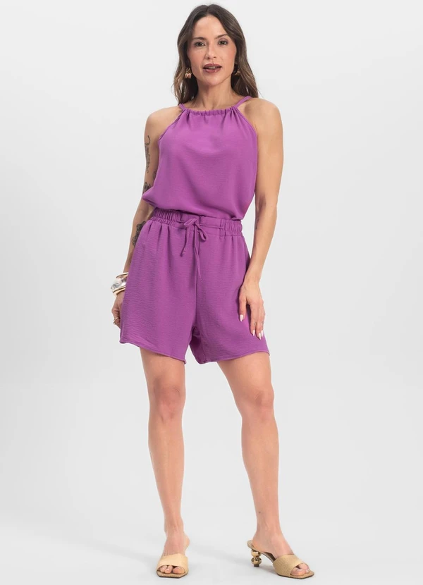 Infinita Cor - Conjunto Blusa com Shorts Roxo 3