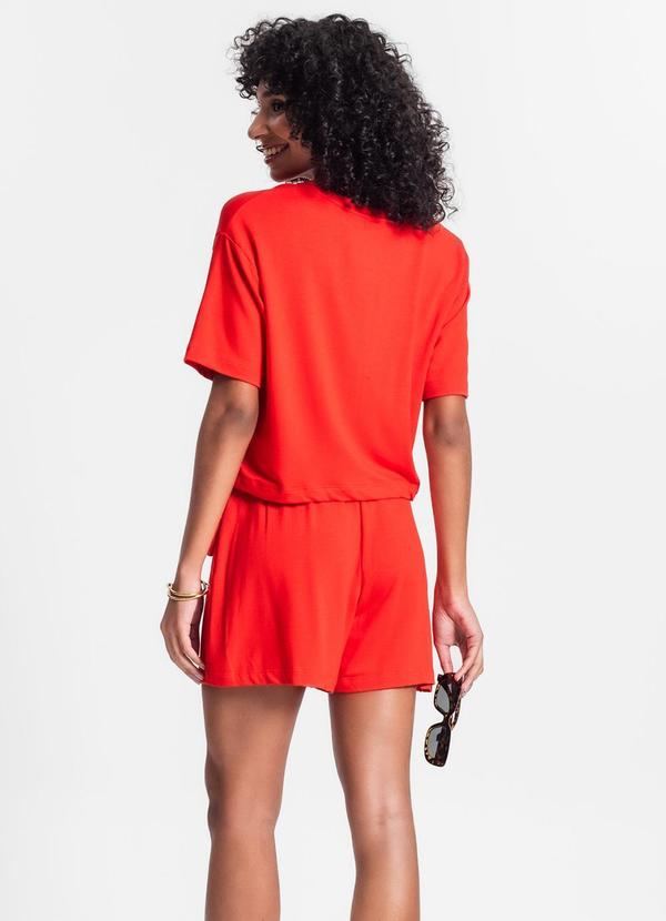 Rovitex - Conjunto Blusa com Shorts Saia Laranja 2