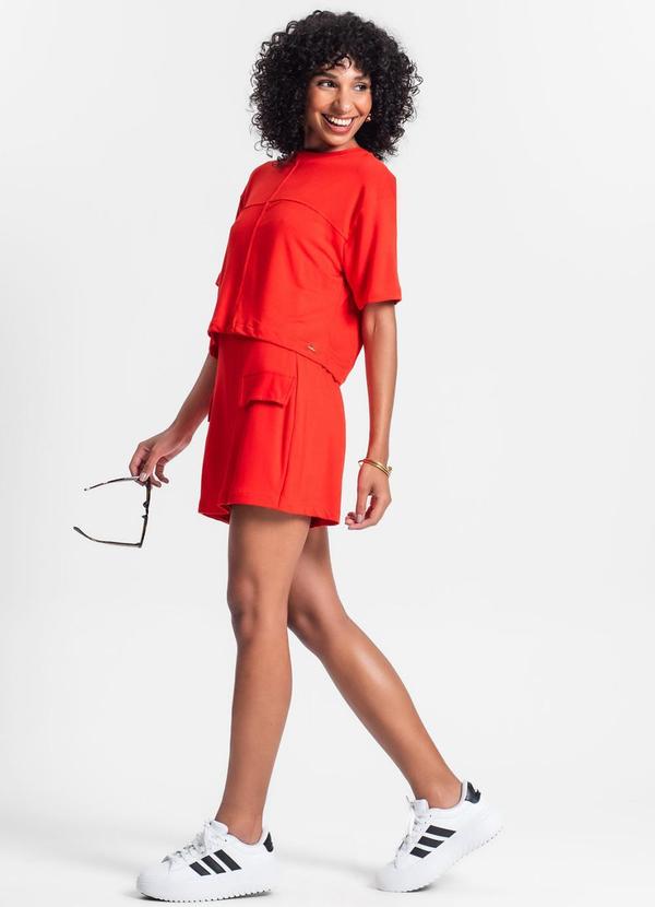 Rovitex - Conjunto Blusa com Shorts Saia Laranja 3