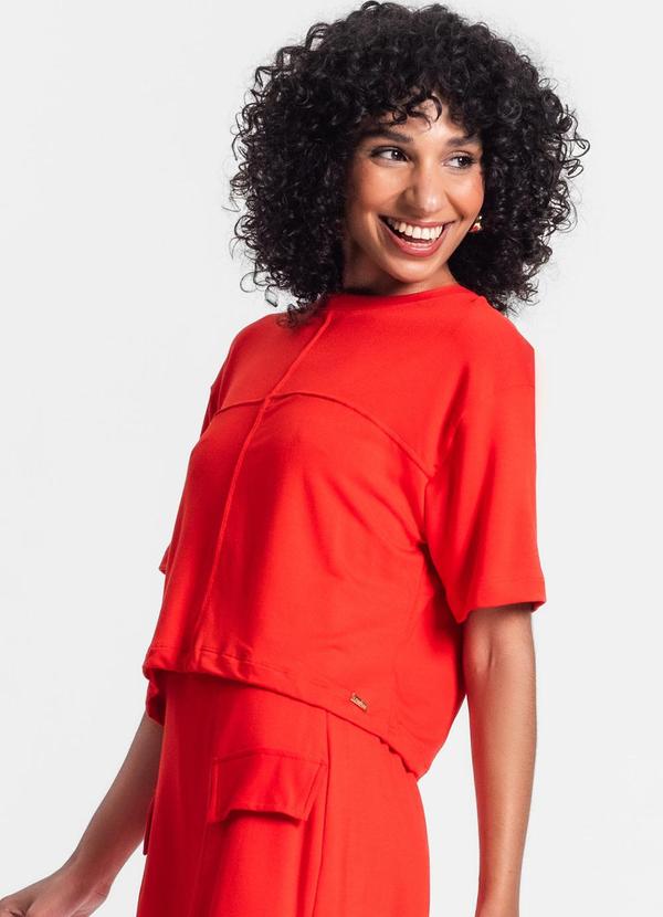 Rovitex - Conjunto Blusa com Shorts Saia Laranja 4