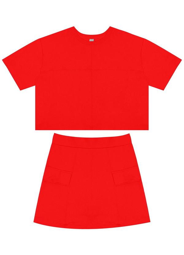 Rovitex - Conjunto Blusa com Shorts Saia Laranja 6