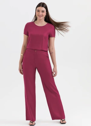Habana - Conjunto Blusa e Calça em Viscose Pink - HABANA