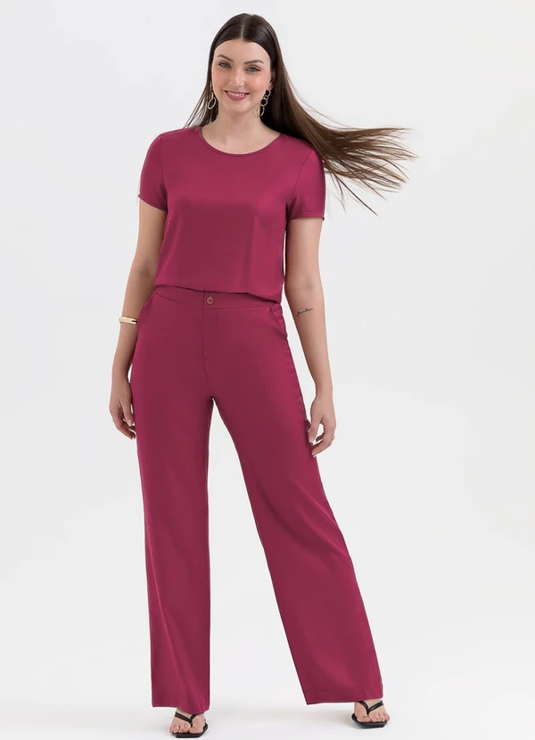 Habana - Conjunto Blusa e Calça em Viscose Pink