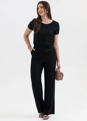 Habana - Conjunto Blusa e Calça em Viscose Preto - HABANA