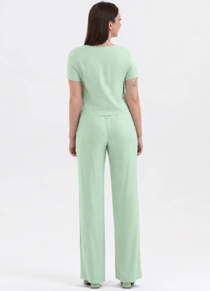 Habana - Conjunto Blusa e Calça em Viscose Verde - HABANA