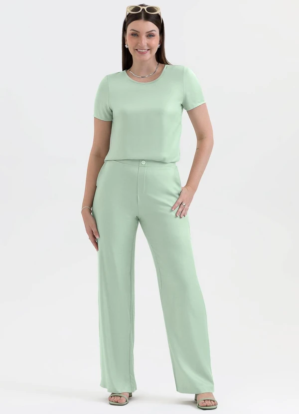 Habana - Conjunto Blusa e Calça em Viscose Verde