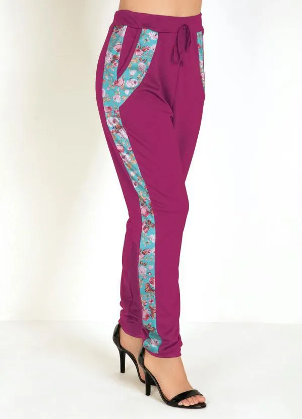 Moda Pop - Conjunto Blusa e Calça Floral Púrpura 5