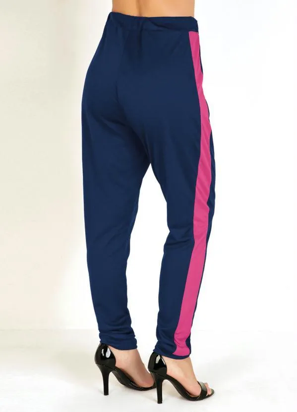 Moda Pop - Conjunto Blusa e Calça Marinho e Rosa 4